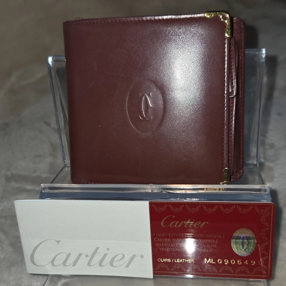 Cartier Burgundy Men's Leather Wallet